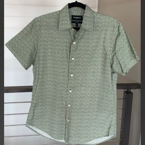 Bonobos Men’s Medium Stretch Green Short Sleeve Button Down